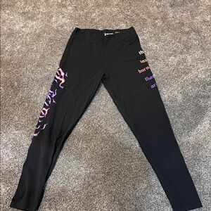 Women's Black and Purple Graphic Leggings